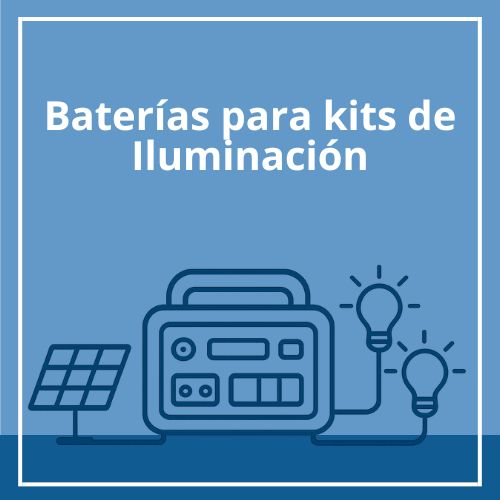 Baterías portátiles para kits de iluminación LED. Energía recargable ideal para zonas rurales y camping. Ligeras, seguras y de larga duración