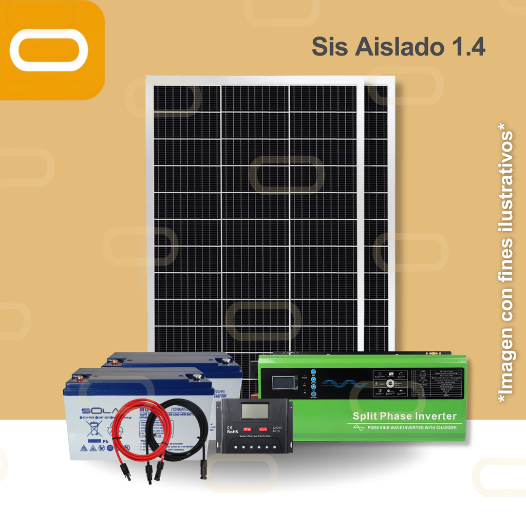 Sistema Aislado 1.4 kWh al día 200W Salida 240V AC