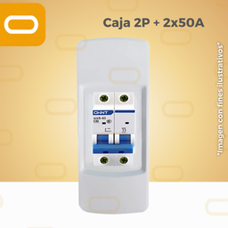 [Caja-2x50A] CAJA 2 POLOS + FLIPON AC 2x50A Chint