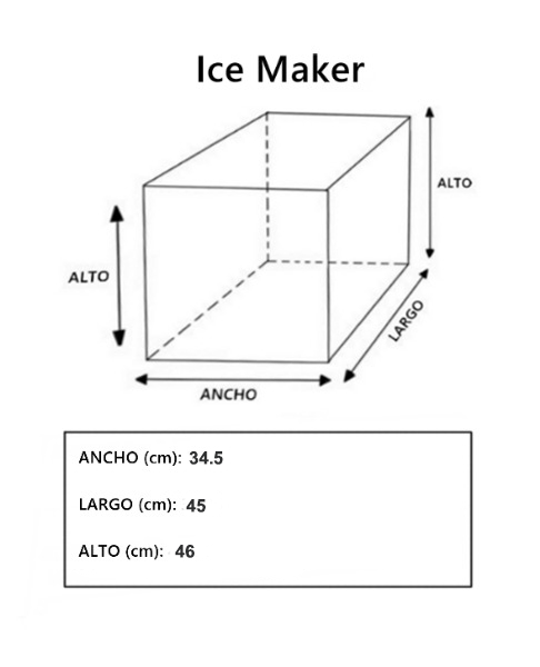 Dimensiones fisicas de Máquina de hacer hielo S15