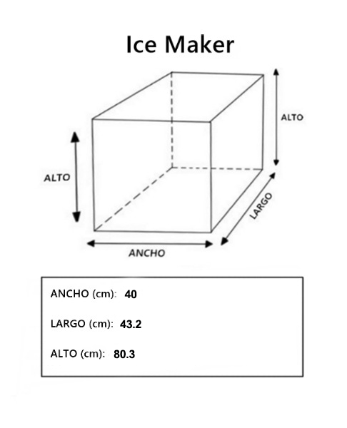 Dimensiones fisicas de Máquina de hacer hielo Comercial - GK48B (40 a 80 lbs/24hrs)