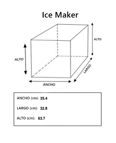 Dimensiones fisicas de Máquina de hacer hielo Comercial - GK40  (35 - 70 lbs/24hrs)