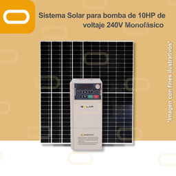 [Sis-Solar-10HP-240V-Monofásico] Sistema Solar para bomba de 10HP de voltaje 240V Monofásico