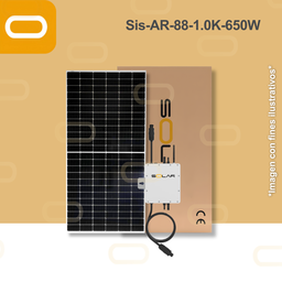[Sis-AR-88-1.0K-650W] Sistema atado a la red Autoinstalable Modular 88 kWh al mes / 1K - 650W