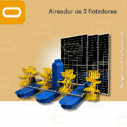 [Sis-25-422-AIR-SWA-280-2200-PM650W] Sistema Aireador Solar para Piscicultura de 4 Paletas