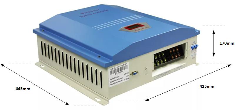Dimensiones fisicas de Controlador híbrido Eólico/Solar