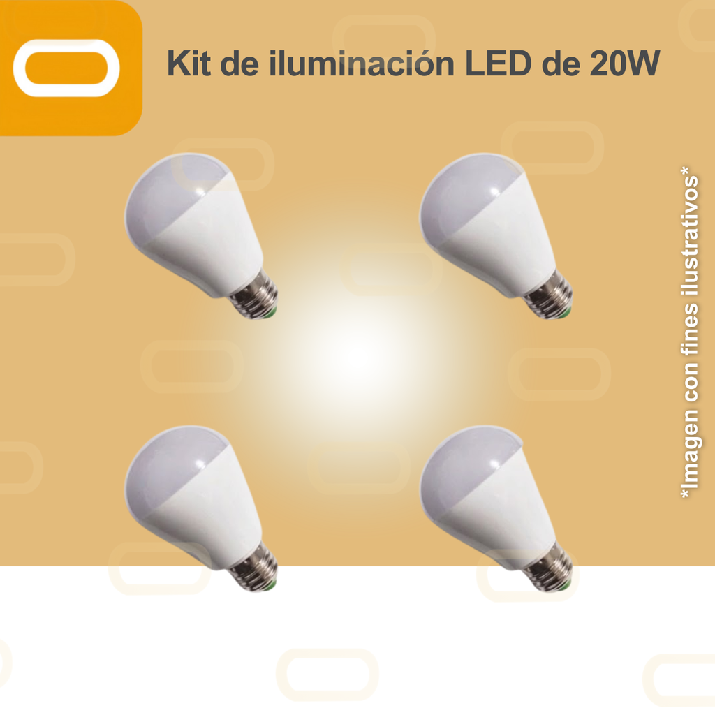 Kit 20W DC 4 Bombillas