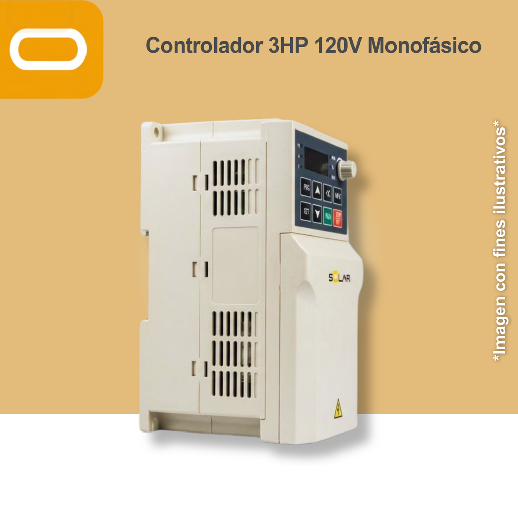 Controlador Solar para bomba de 3HP de voltaje 110V Monofásico