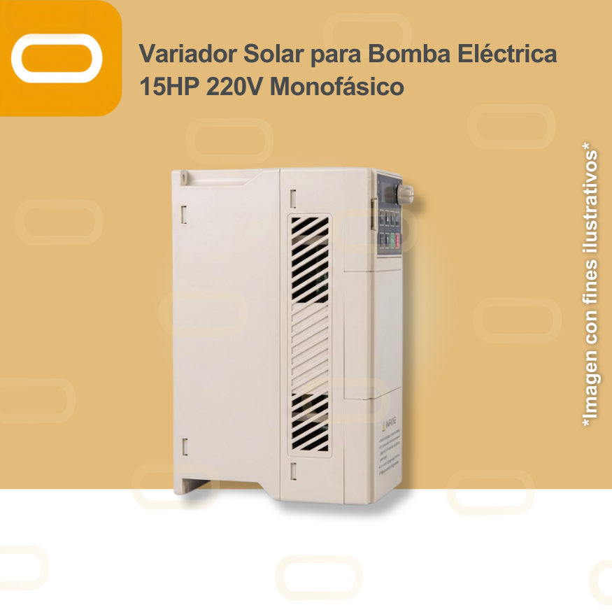 Variador de Frecuencia Híbrido / Controlador Solar para bomba de 15HP de voltaje 220V Monofásico