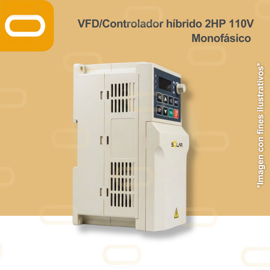 Variador de Frecuencia / Controlador Híbrido para bomba AC de 2HP de voltaje 110V Monofásico