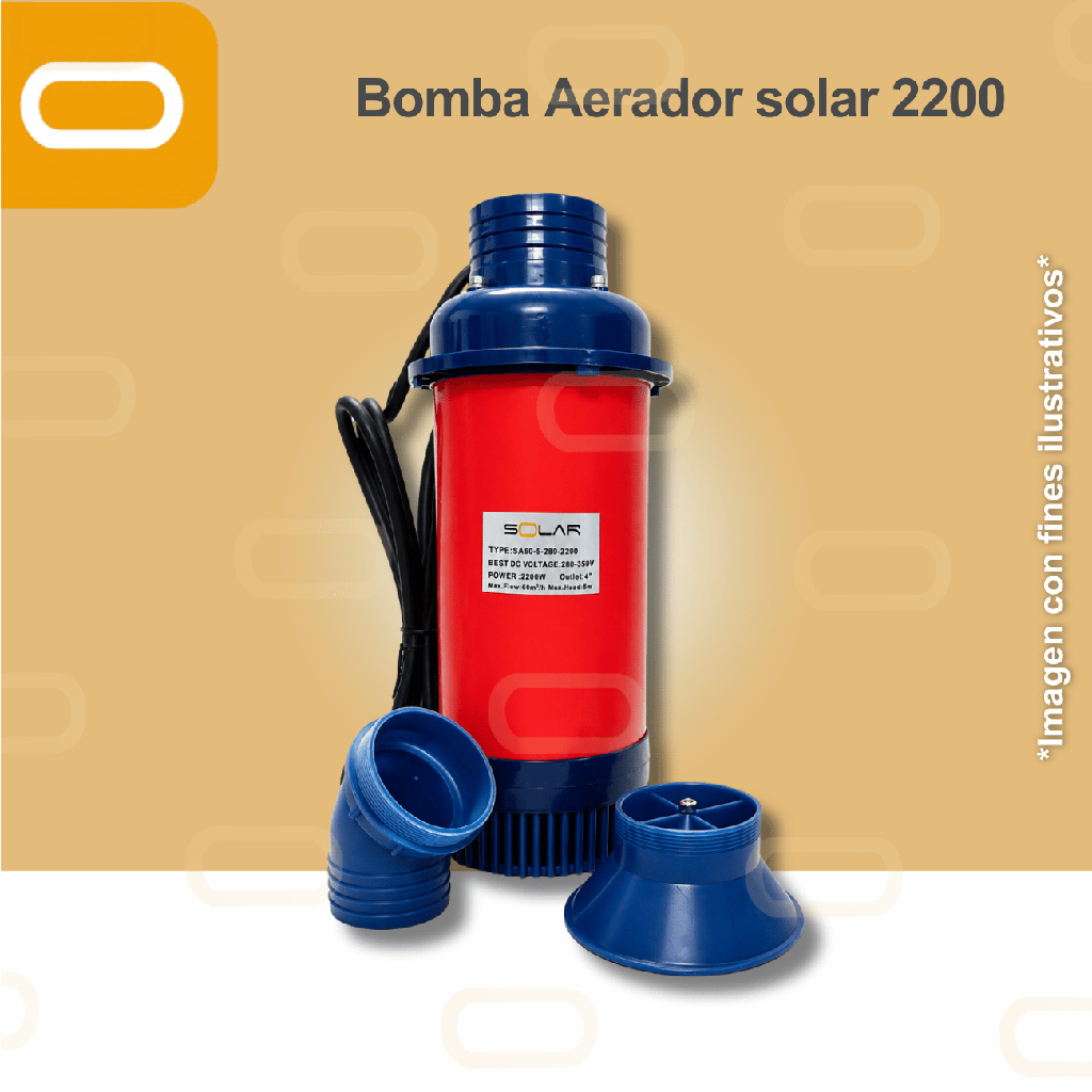 Aireador Solar para Piscicultura Estático 280V-2200W