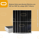 Sistema Solar para Bomba Eléctrica con VDF de 10HP de voltaje 220V Trifásico