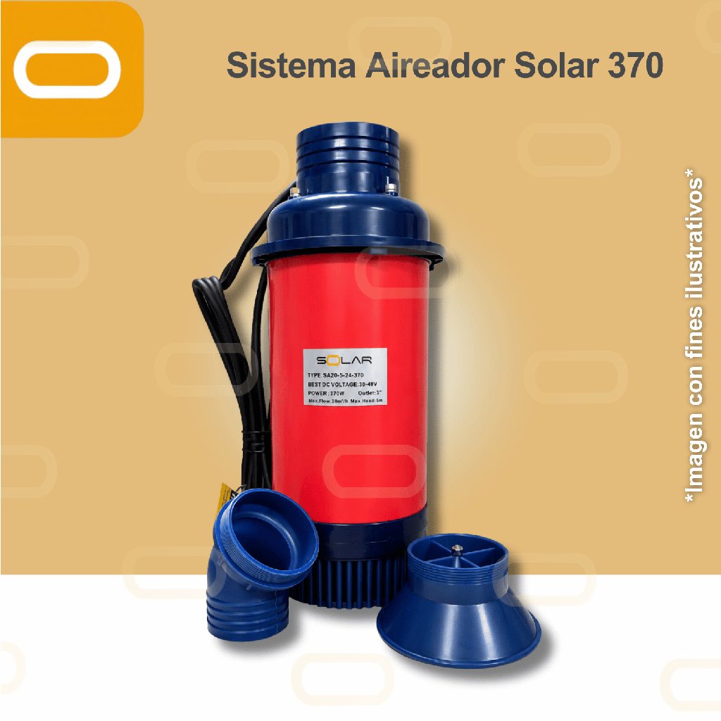 Sistema Aireador Solar para Piscicultura Jet 24V-370W