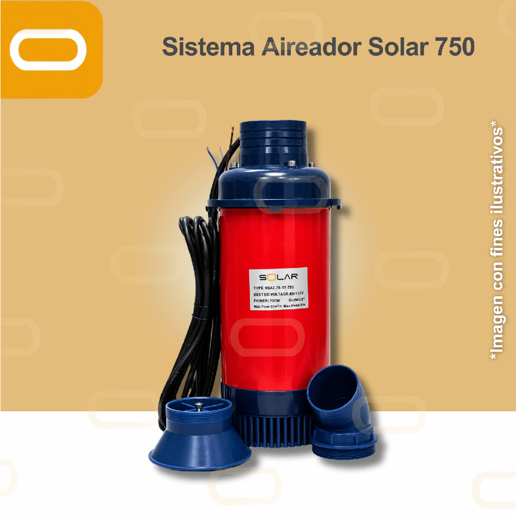 Sistema Aireador Solar para Piscicultura Jet 72V-750W