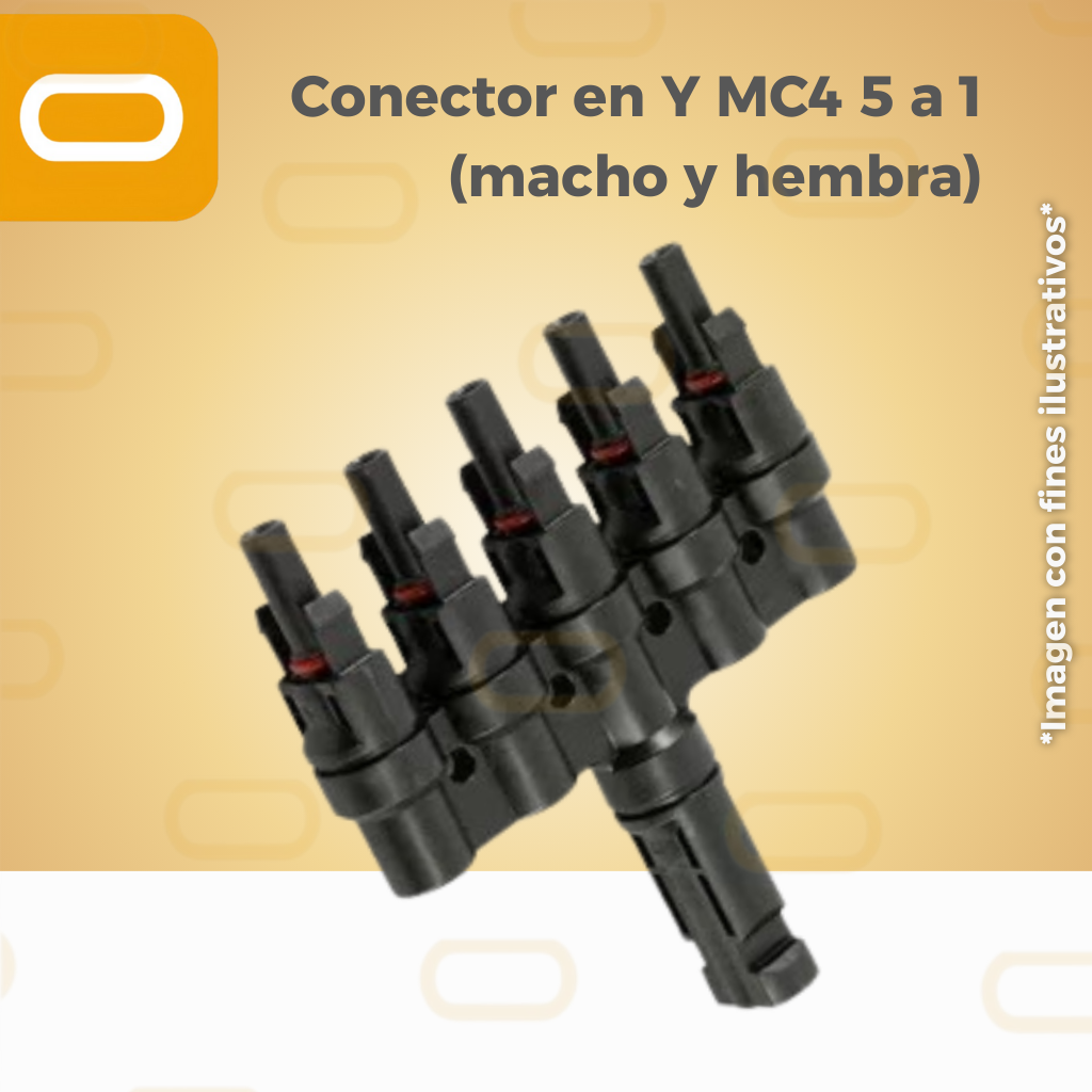 Conector en Y MC4 5 a 1 (macho y hembra)