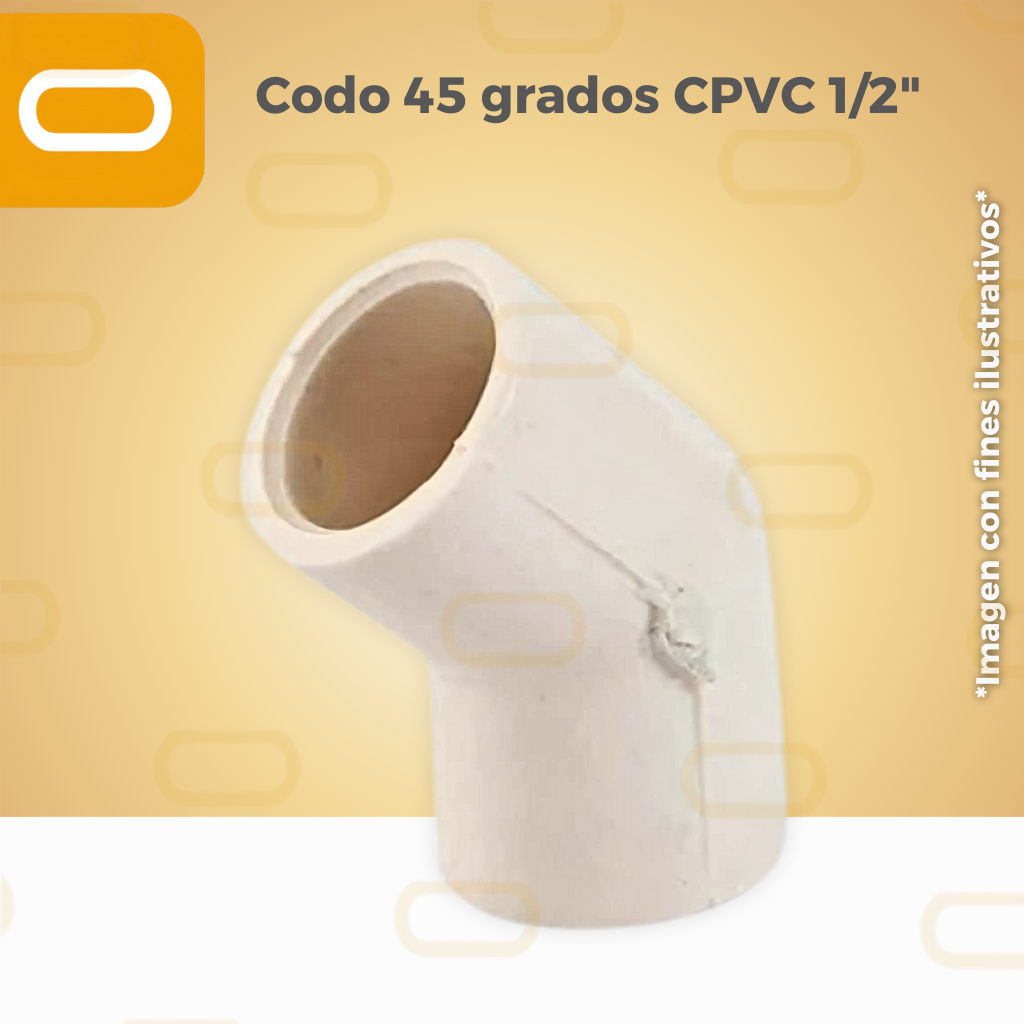 Codo 45 grados CPVC 1/2"