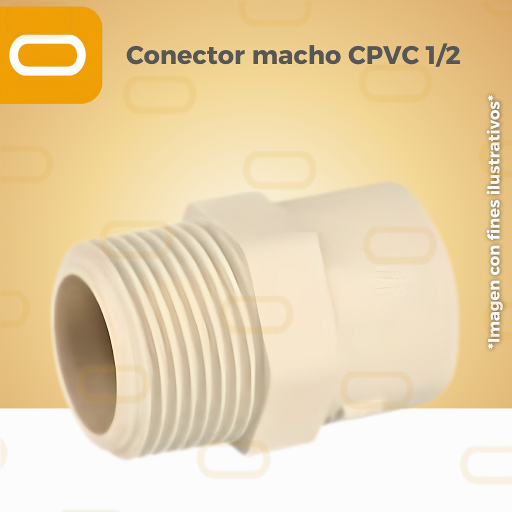 Conector macho CPVC 1/2"