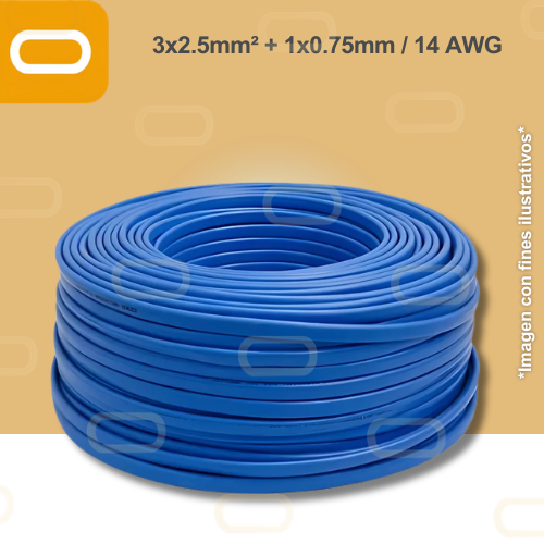 Cable Sumergible 3x2.5mm+1x0.75mm / 14 AWG