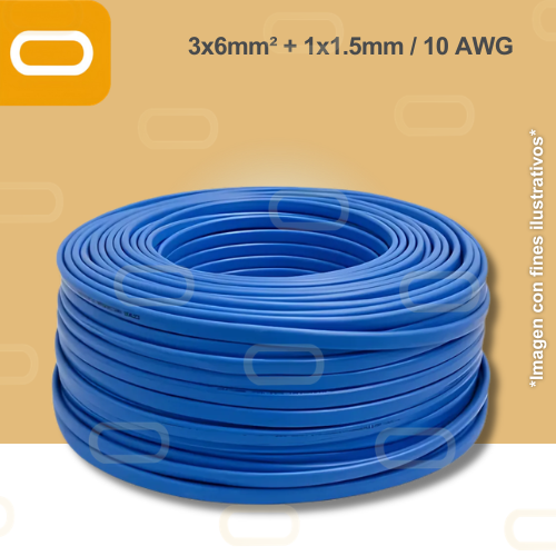 Cable Sumergible 3x6mm+1x1.5mm / 10AWG