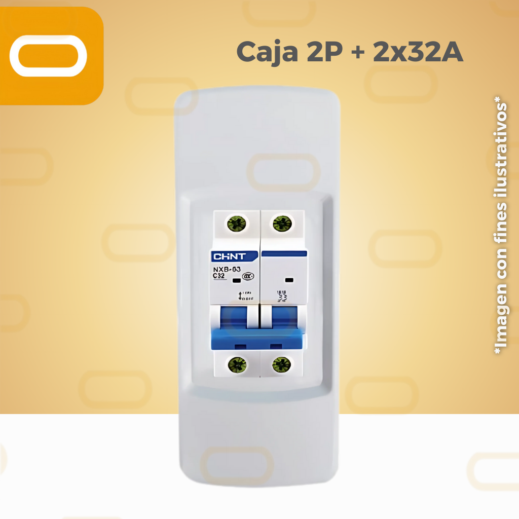 CAJA 2 POLOS + FLIPON AC 2x32A Chint
