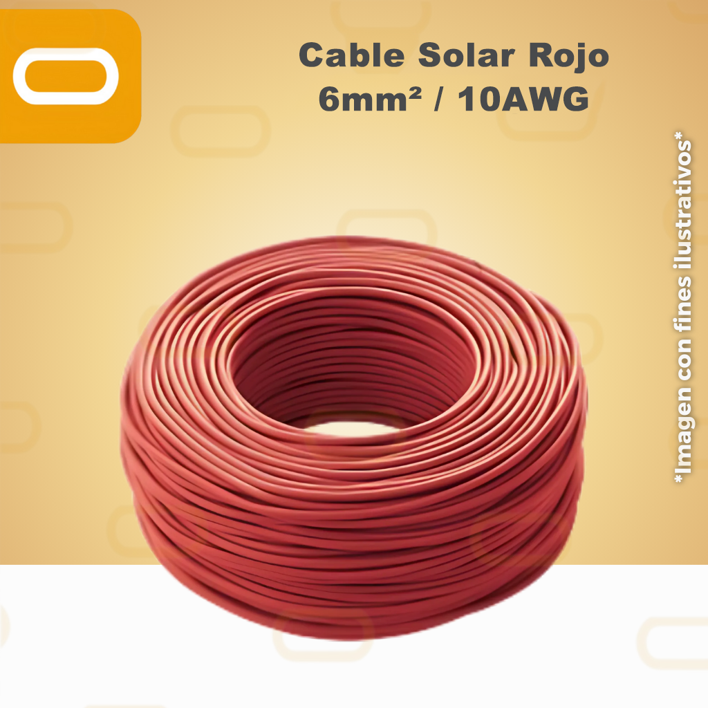 Cable Solar Rojo 6mm² / 10AWG