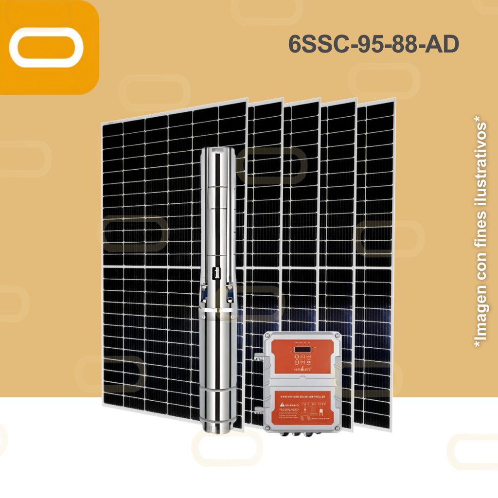 Sistema Bomba Solar Sumergible 6SSC-95-88-AD-615W