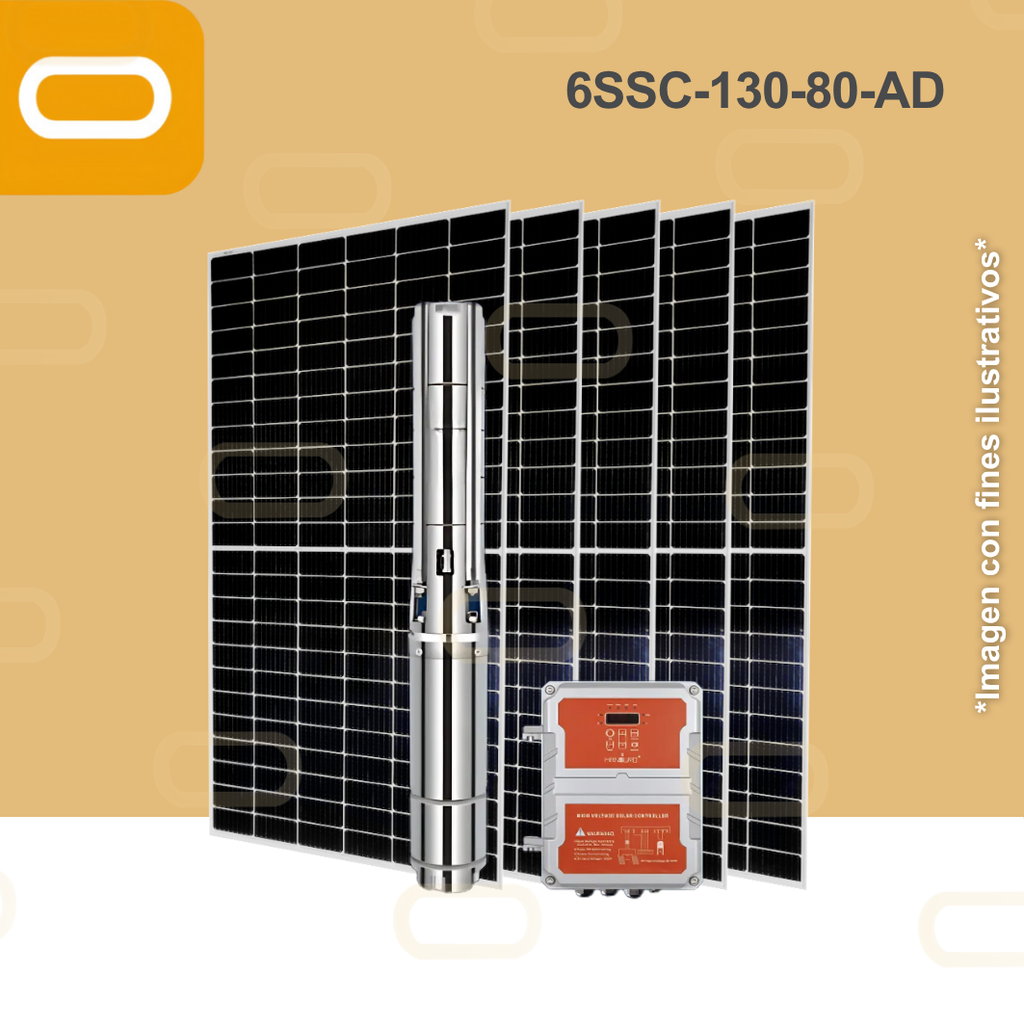Sistema Bomba Solar Sumergible 6SSC-130-80-AD-615W