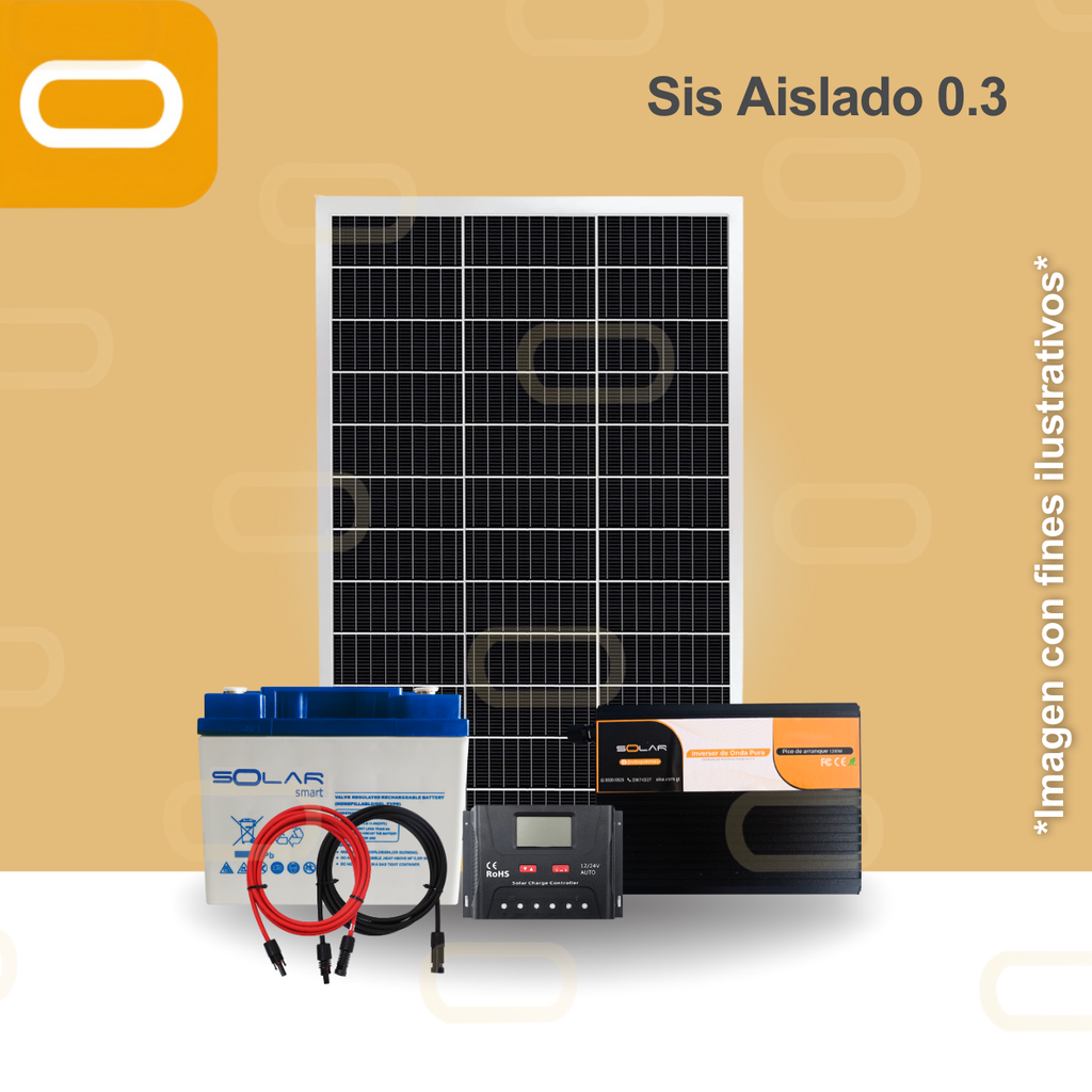 Sistema Aislado 0.3 kWh al día 80W
