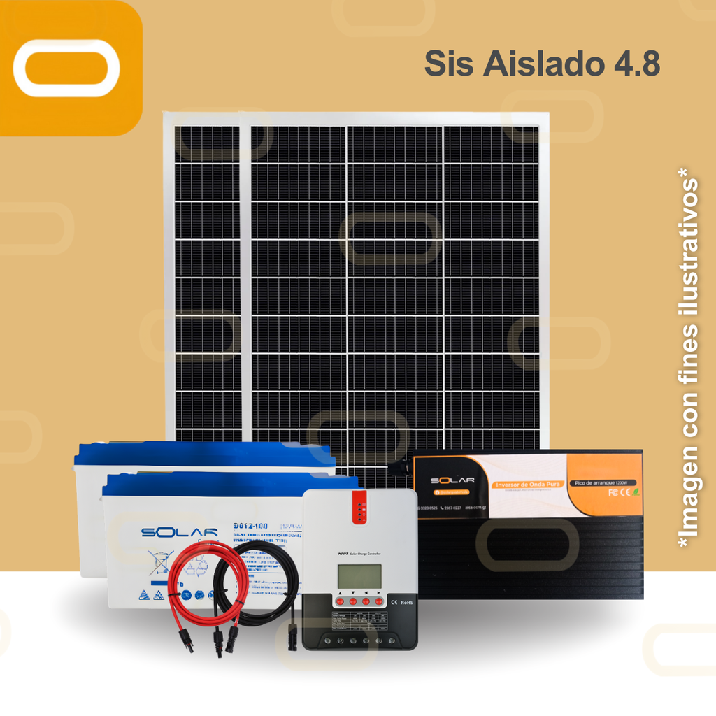 Sistema Aislado 4.8 kWh al día 615W