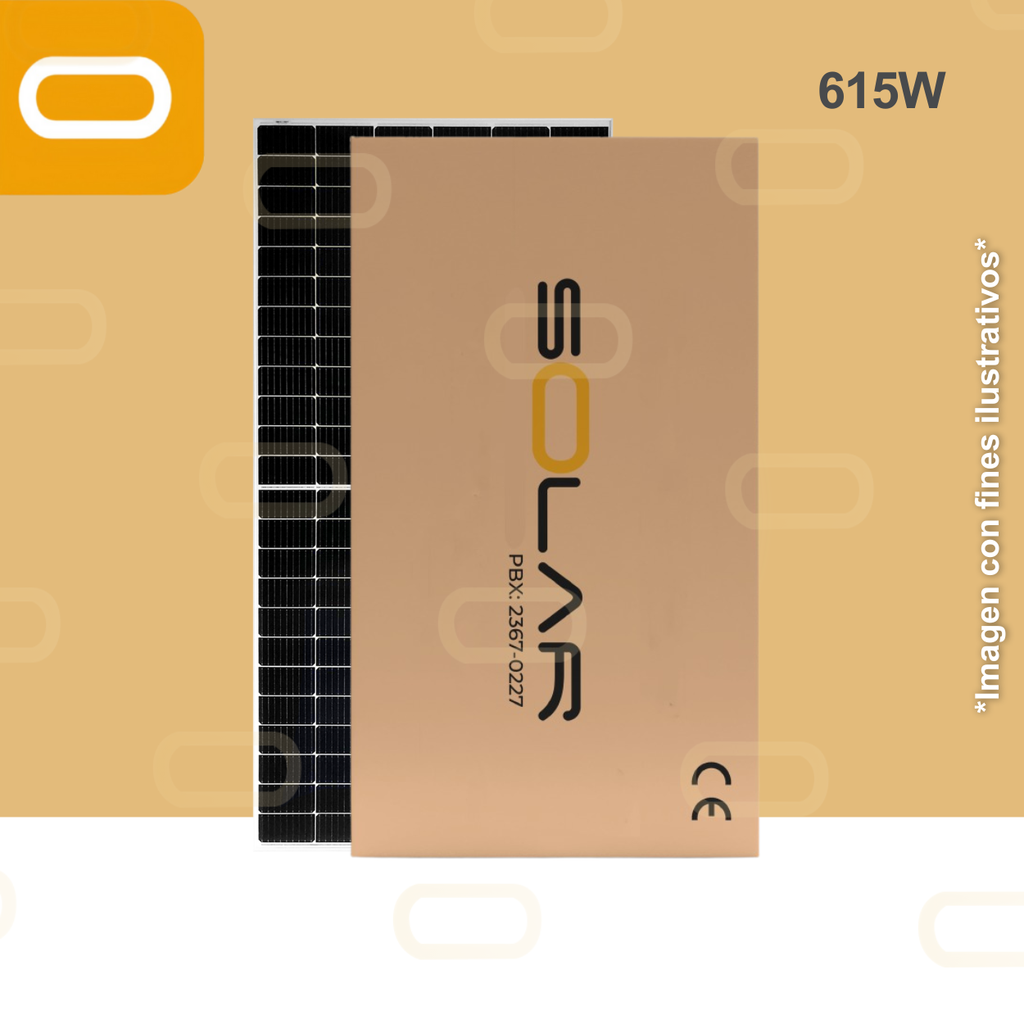 Panel Solar 615W Monocristalino - Half Cell (con caja)