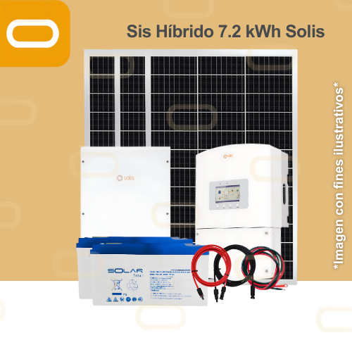 Sistema Híbrido 216 kWh al mes / 1900Wp con inversor Solis