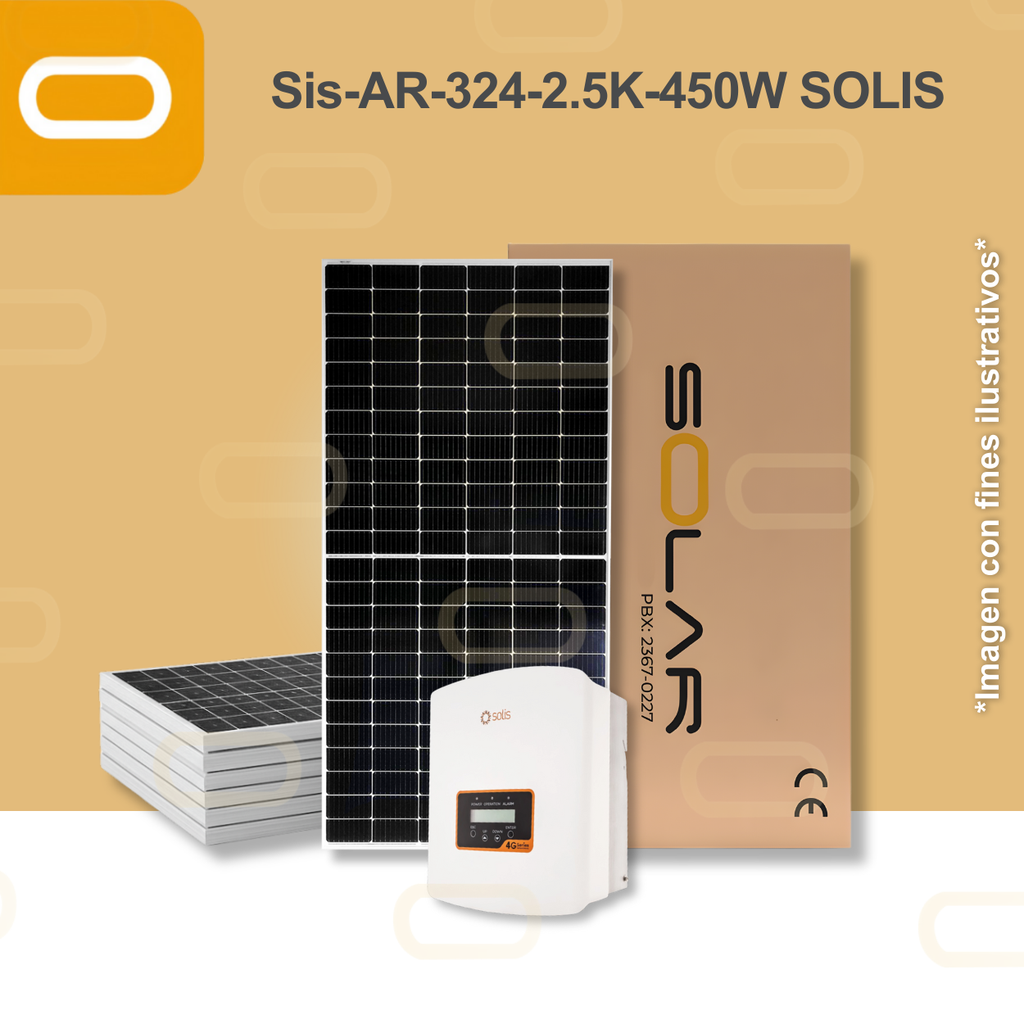 Sistema atado a la red 324 kWh al mes / 2.5K-Solis - 450W