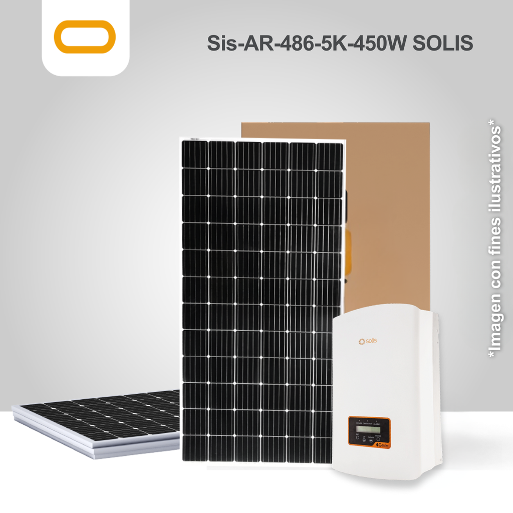 Sistema atado a la red 486 kWh al mes / 5K-Solis - 450W
