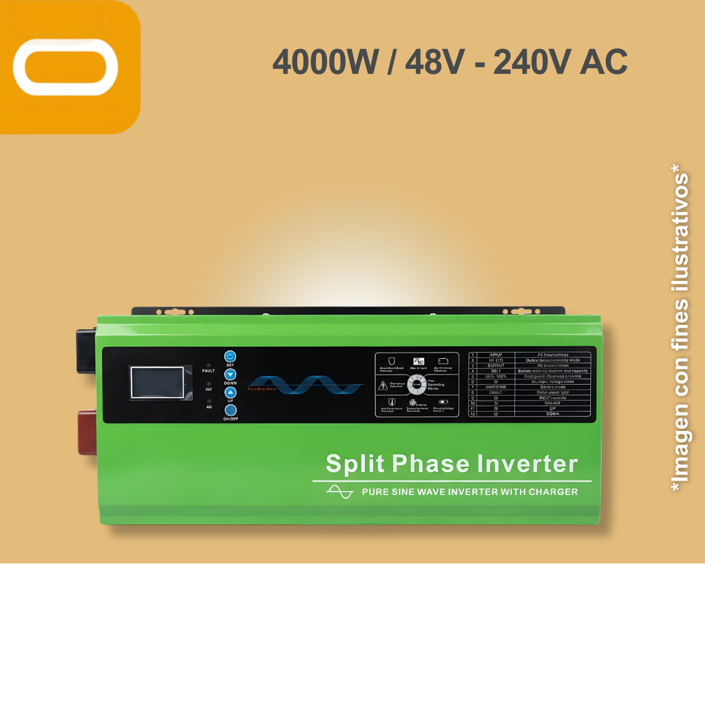 Inversor Cargador Solar 4000W 48V DC Salida 240V AC