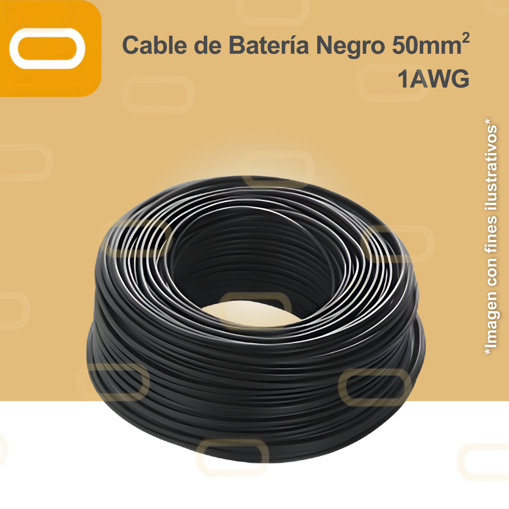 Cable de Batería Negro 50mm² / 1AWG
