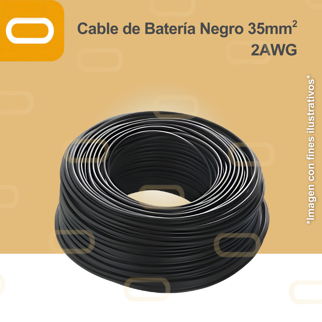 Cable de Batería Negro 35mm² / 2AWG