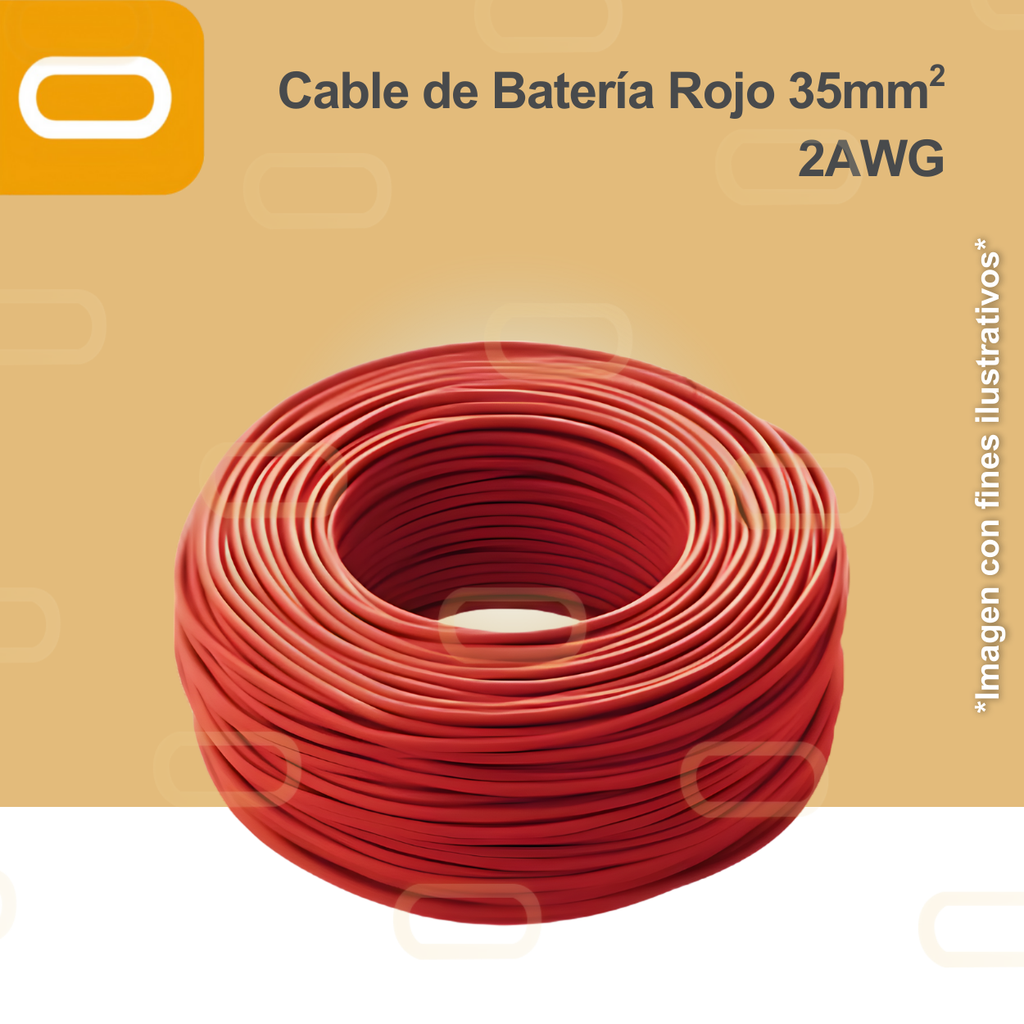 Cable de Batería Rojo 35mm² / 2AWG