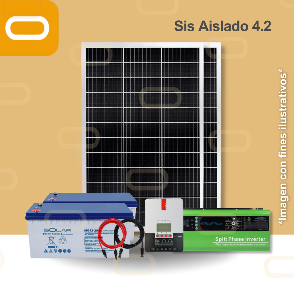 Sistema Aislado 4.2 kWh al día 450W Salida 240V AC