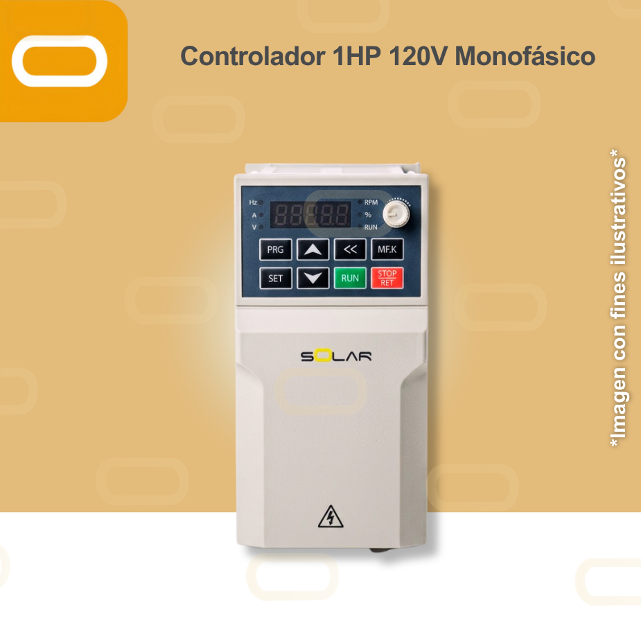 Controlador Solar para bomba de 1HP de voltaje 120V Monofásico