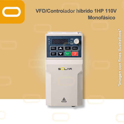 Variador de Frecuencia / Controlador Híbrido para bomba AC de 1HP de voltaje 110V Monofásico