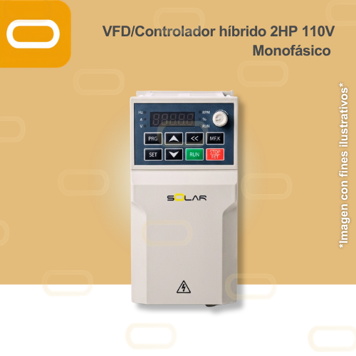 Variador de Frecuencia / Controlador Híbrido para bomba AC de 2HP de voltaje 110V Monofásico
