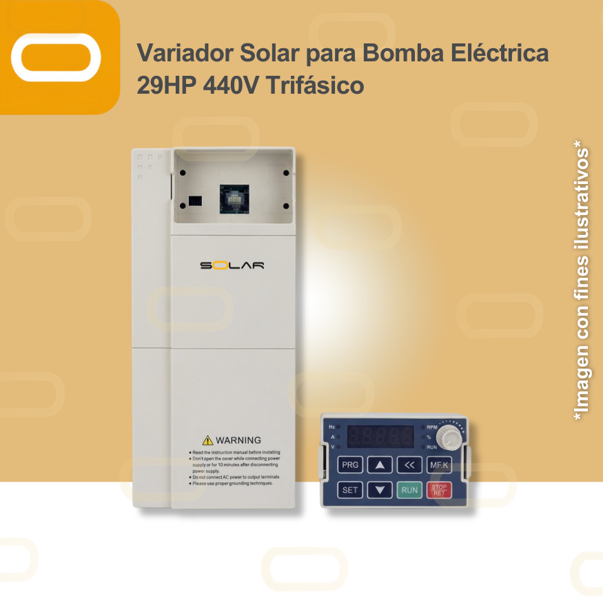 Variador Solar para Bomba Eléctrica de 29HP de voltaje 440V Trifásico