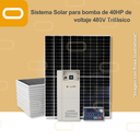 Sistema Solar Híbrido para bomba AC de 40HP de voltaje 440V Trifásico