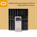 Sistema Solar Híbrido para bomba AC de 5HP de voltaje 220V Monofásico