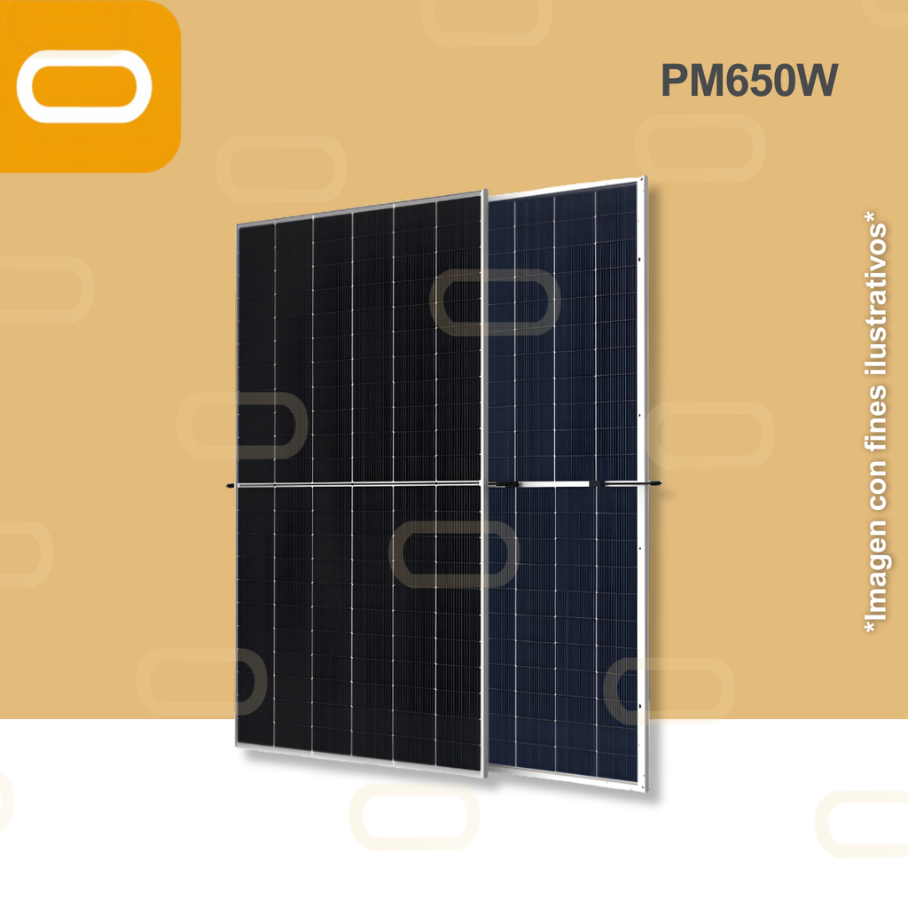 Panel Solar 650W Bifacial Monocristalino - Half Cell (con caja)