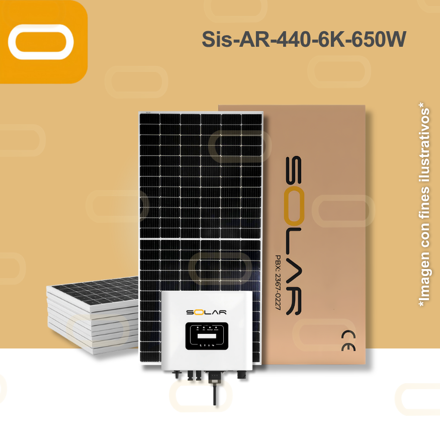 Sistema atado a la red 440 kWh al mes / 6K - 650W
