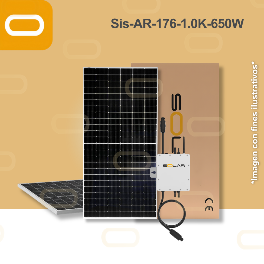 Sistema atado a la red Autoinstalable Modular 176 kWh al mes / 1K - 650W