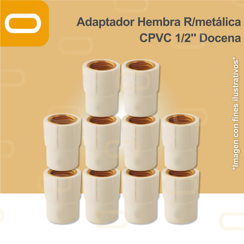Adaptador Hembra R/metálica CPVC 1/2" Docena