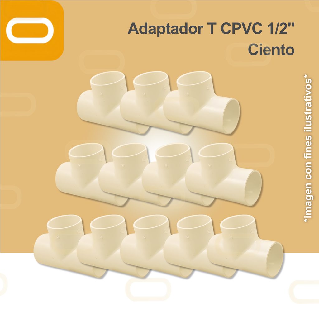 Adaptador T CPVC 1/2" Ciento