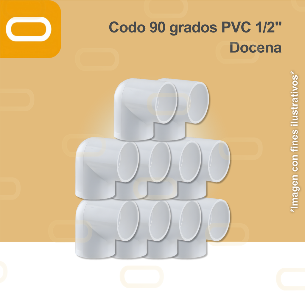 Codo 90 grados PVC 1/2" Docena